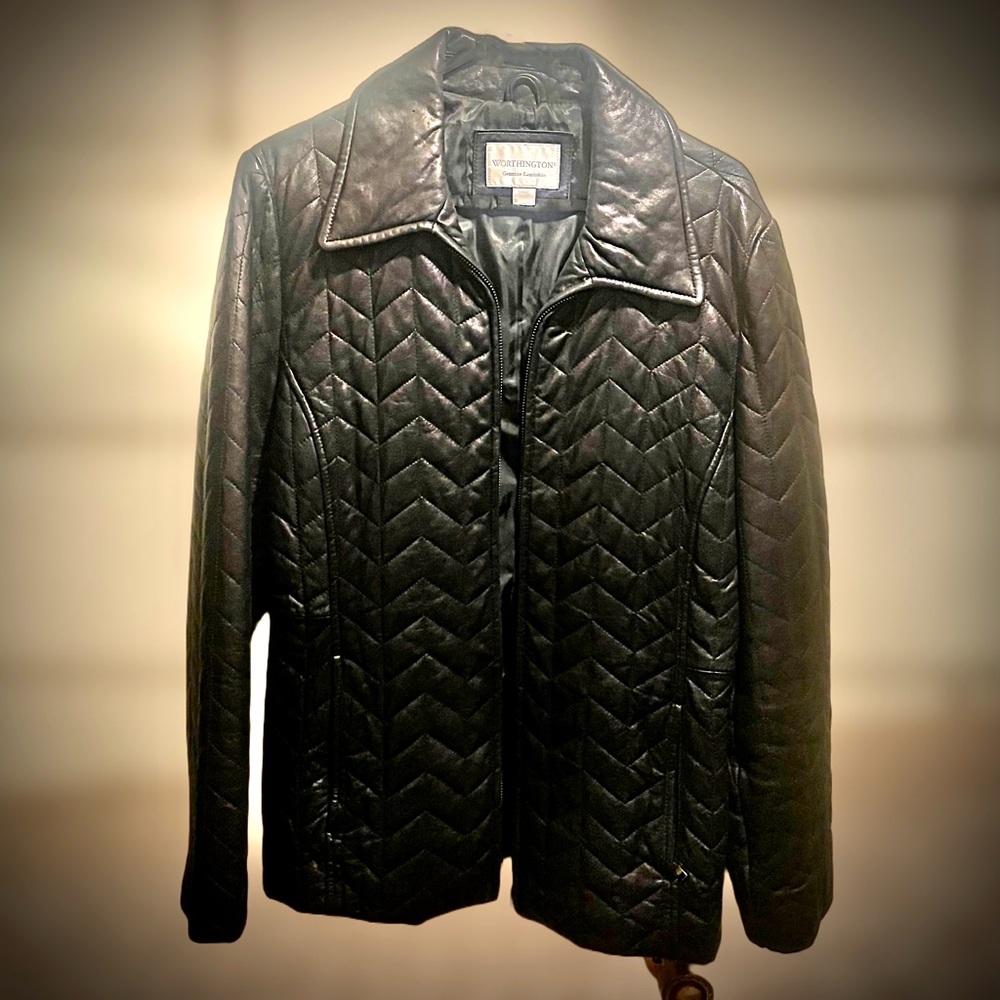 Woman’s Genuine Lambskin Leather Jacket by Worthington